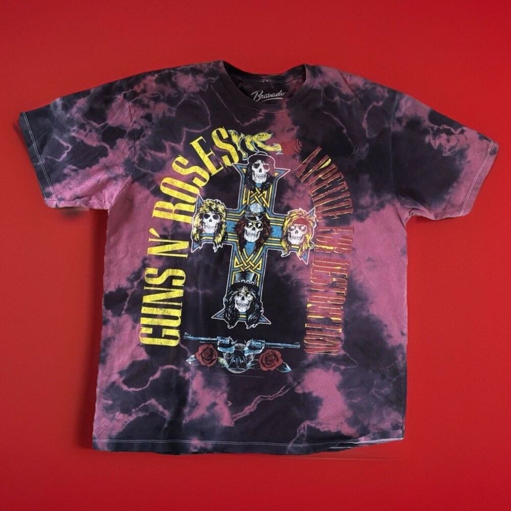 Bravado Guns N Roses Tie Dye T Shirt Men’s XL Rock Band Graphic Tee